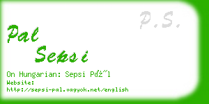 pal sepsi business card